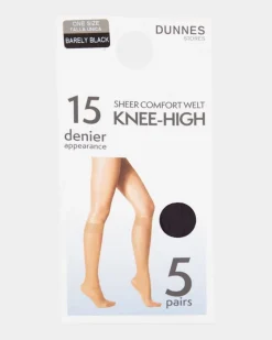 Discount Dunnes Stores 15 Denier Knee High Tights - Pack Of 5