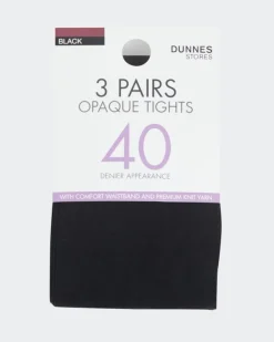 New Dunnes Stores 40 Denier Opaque Tights - Pack Of 3