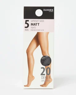 Sale Dunnes Stores 20 Denier Sheer Matt Tights - Pack Of 5