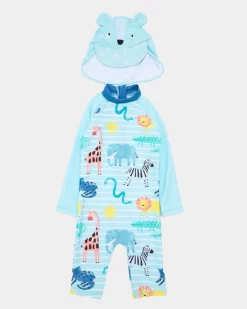 New Dunnes Stores Animal All-Over Print Unitard Set (0 Months-5 Years)