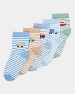 Outlet Dunnes Stores Baby Boys Design Socks - Pack Of 5