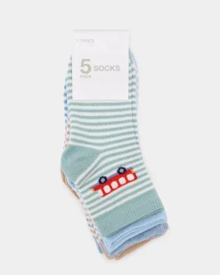 Outlet Dunnes Stores Baby Boys Design Socks - Pack Of 5