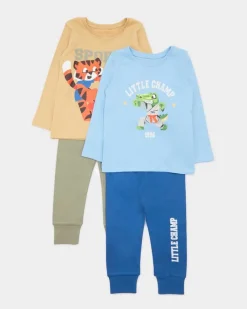 New Dunnes Stores Baby Boys Pyjamas - Pack Of 2 (6 Months-4 Years)