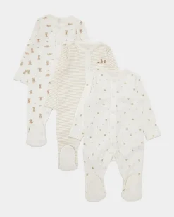 Hot Dunnes Stores Baby Sleepsuit - Pack Of 3 (Newborn-23 Months)