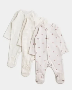 Outlet Dunnes Stores Baby Sleepsuit - Pack Of 3 (Newborn-23 Months)