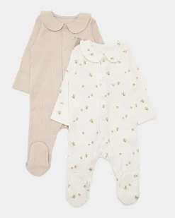 Hot Dunnes Stores Bear And Bee Sleepsuit - Pack Of 2 (Newborn-12 Months)