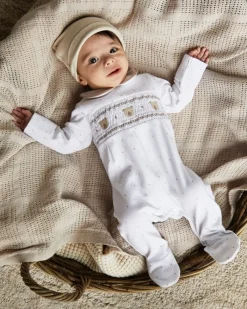 Online Dunnes Stores Bear Smock Sleepsuit (Newborn-12 Months)