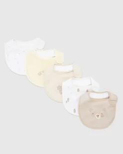 Clearance Dunnes Stores Bears Bibs - Pack Of 5