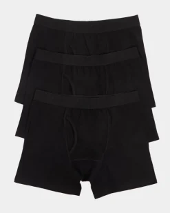 Sale Dunnes Stores Black Cotton Rich Keyhole Trunks - Pack Of 3