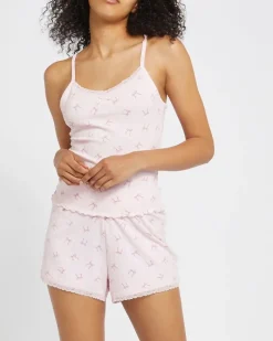 Fashion Dunnes Stores Bow Cami Short Pyjama Set