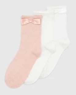 Sale Dunnes Stores Bow Socks - Pack Of 3