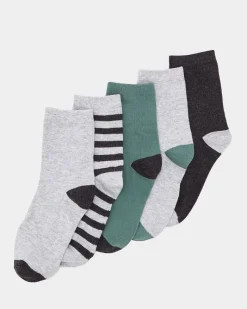 New Dunnes Stores Boys Crew Socks - Pack Of 5