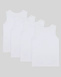Discount Dunnes Stores Boys Sleeveless Rib Vests – Pack Of 4 (2-14 Years)