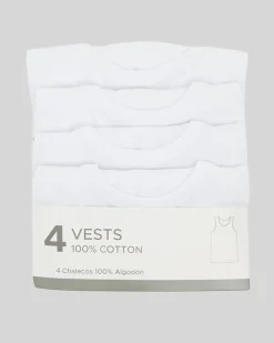 Discount Dunnes Stores Boys Sleeveless Rib Vests – Pack Of 4 (2-14 Years)