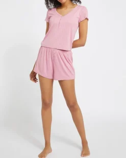 Discount Dunnes Stores Button Shorts Pyjama Set