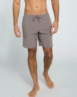 Discount Dunnes Stores Cargo Grid Fabric Swim Shorts