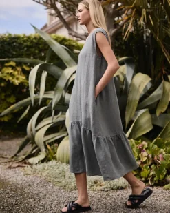 Clearance Dunnes Stores Carolyn Donnelly The Edit Flounce Hem Linen Dress