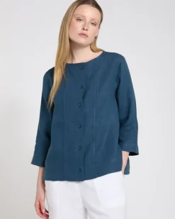 Online Dunnes Stores Carolyn Donnelly The Edit Button Front Linen Top