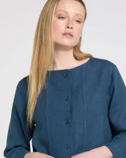 Online Dunnes Stores Carolyn Donnelly The Edit Button Front Linen Top
