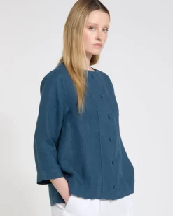 Online Dunnes Stores Carolyn Donnelly The Edit Button Front Linen Top