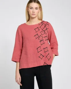 Online Dunnes Stores Carolyn Donnelly The Edit Square Print Linen Top