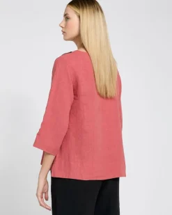 Online Dunnes Stores Carolyn Donnelly The Edit Square Print Linen Top