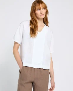 Sale Dunnes Stores Carolyn Donnelly The Edit V-Neck White Linen Top