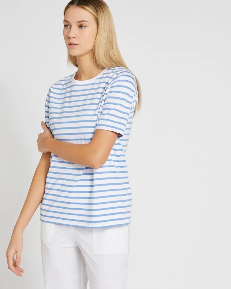 Online Dunnes Stores Carolyn Donnelly The Edit Stripe Cotton T-Shirt