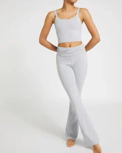 Fashion Dunnes Stores Cotton Foldover Flared Leggings