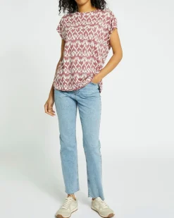 New Dunnes Stores Cotton Modal Relaxed Crew Neck Top