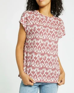 New Dunnes Stores Cotton Modal Relaxed Crew Neck Top