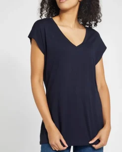 Hot Dunnes Stores Cotton Modal V-Neck T-Shirt