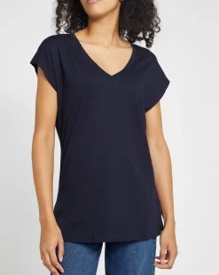 Hot Dunnes Stores Cotton Modal V-Neck T-Shirt