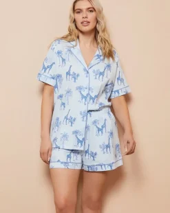 Fashion Dunnes Stores Cotton Revere Shorts Pyjama Set