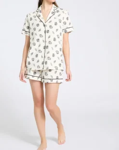 Outlet Dunnes Stores Cotton Revere Shorts Pyjama Set