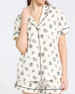 Outlet Dunnes Stores Cotton Revere Shorts Pyjama Set