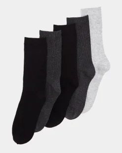 Sale Dunnes Stores Cotton Rich Rib Crew Socks - Pack Of 5