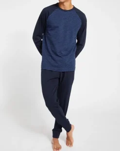New Dunnes Stores Cotton-Rich Long-Sleeved Lounge Pyjama Set