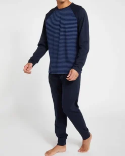 New Dunnes Stores Cotton-Rich Long-Sleeved Lounge Pyjama Set
