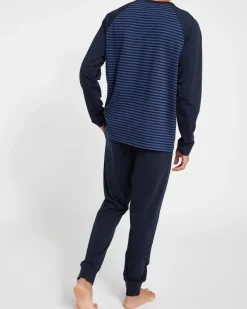 New Dunnes Stores Cotton-Rich Long-Sleeved Lounge Pyjama Set