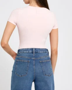 Fashion Dunnes Stores Crop Fitted Polyamide Stretch Top