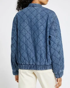 Clearance Dunnes Stores Denim Quilted Bomber Jacket