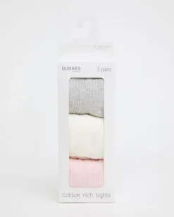 Clearance Dunnes Stores Design Tights - Pack Of 3 (Newborn-10 Years)