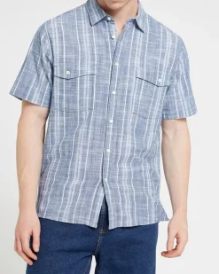 Clearance Dunnes Stores Double Pocket Stripe Shirt