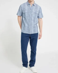 Clearance Dunnes Stores Double Pocket Stripe Shirt