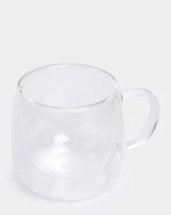 Clearance Dunnes Stores Double Wall Glass Cup With Handle - 300ml