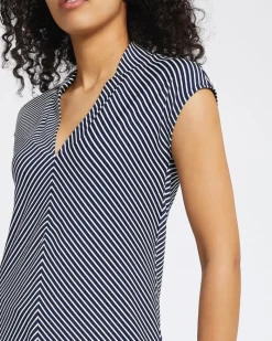 Online Dunnes Stores Draped V-Neck Short-Sleeved Jersey Top