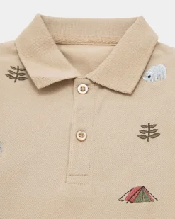 Clearance Dunnes Stores Embroidered Long-Sleeved Polo Shirt (6 Months-5 Years)