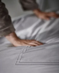 Sale Dunnes Stores Francis Brennan the Collection Midgrey Double Stripe Flat Sheet