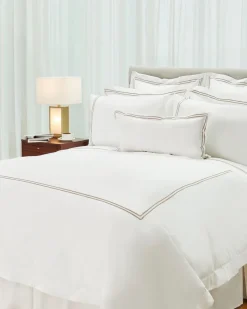 Discount Dunnes Stores Francis Brennan the Collection Mink Double Stripe Flat Sheet